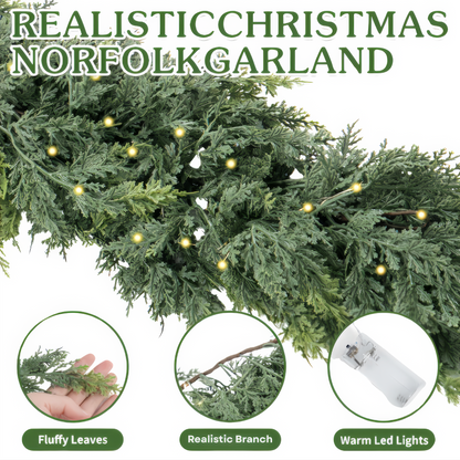Realistic Norfolk Cedar Garland